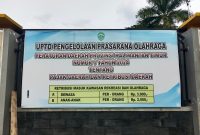 Ket. Foto: Papan Pemberitahuan Pembayaran Retribusi Masuk Kawasan Rekreasi dan Olahraga Gor Kadrie Oening, Samarinda