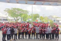 Ket. Foto: Suasana Pembukaan Training Center Pra Popnas di Halaman Kadrie Oening Tower, Kantor Dispora Kaltim, Samarinda.