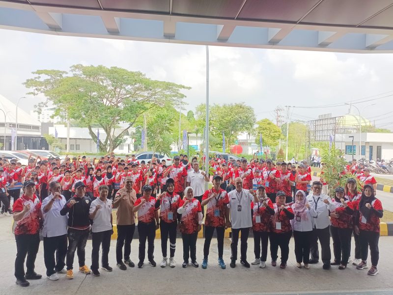 Ket. Foto: Suasana Pembukaan Training Center Pra Popnas di Halaman Kadrie Oening Tower, Kantor Dispora Kaltim, Samarinda.