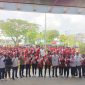 Ket. Foto: Suasana Pembukaan Training Center Pra Popnas di Halaman Kadrie Oening Tower, Kantor Dispora Kaltim, Samarinda.