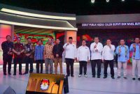 Kegiatan Debat Publik ke-2 Pemilihan Kepala Daerah (Pilkada) serentak Bupati dan Wakil Bupati Kukar periode 2024-2029 oleh ketiga Paslon di Kompas TV, Jakarta Pusat, Selasa (19/11/2024) malam.