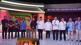 Kegiatan Debat Publik ke-2 Pemilihan Kepala Daerah (Pilkada) serentak Bupati dan Wakil Bupati Kukar periode 2024-2029 oleh ketiga Paslon di Kompas TV, Jakarta Pusat, Selasa (19/11/2024) malam.