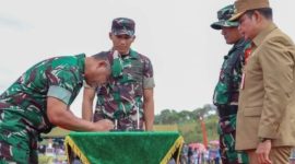 Lapangan Sepak Bola Desa Kerta Bhuana, Tenggarong Seberang digunakan sebagai tempat penutupan TMMD ke-122 Tahun Anggaran (TA) 2024