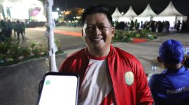 Kepala Dispora Kukar Aji Ali Husni saat menghadiri acara Pembukaan Pekan Olahraga Provinsi (Porprov) Korpri III/2024 Kaltim di Lapangan Gentung Temiang, Paser, Ahad (1/12) malam.