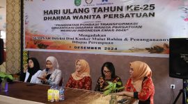Kegiatan bhakti sosial yang digelar oleh DWP Kukar sebagai rangkaian acara memeringati Hari Ulang Tahun Dharma Wanita Persatuan (DWP) Kabupaten Kutai Kartanegara Ke 25 Tahun 2024 di Lapas Perempuan II A Tenggarong Sabtu (7/12).